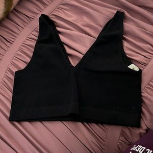 Urban Outfitters Crop Black Seamless Bra